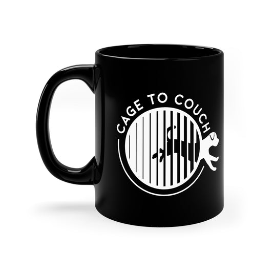 Cage to Couch Black Mug